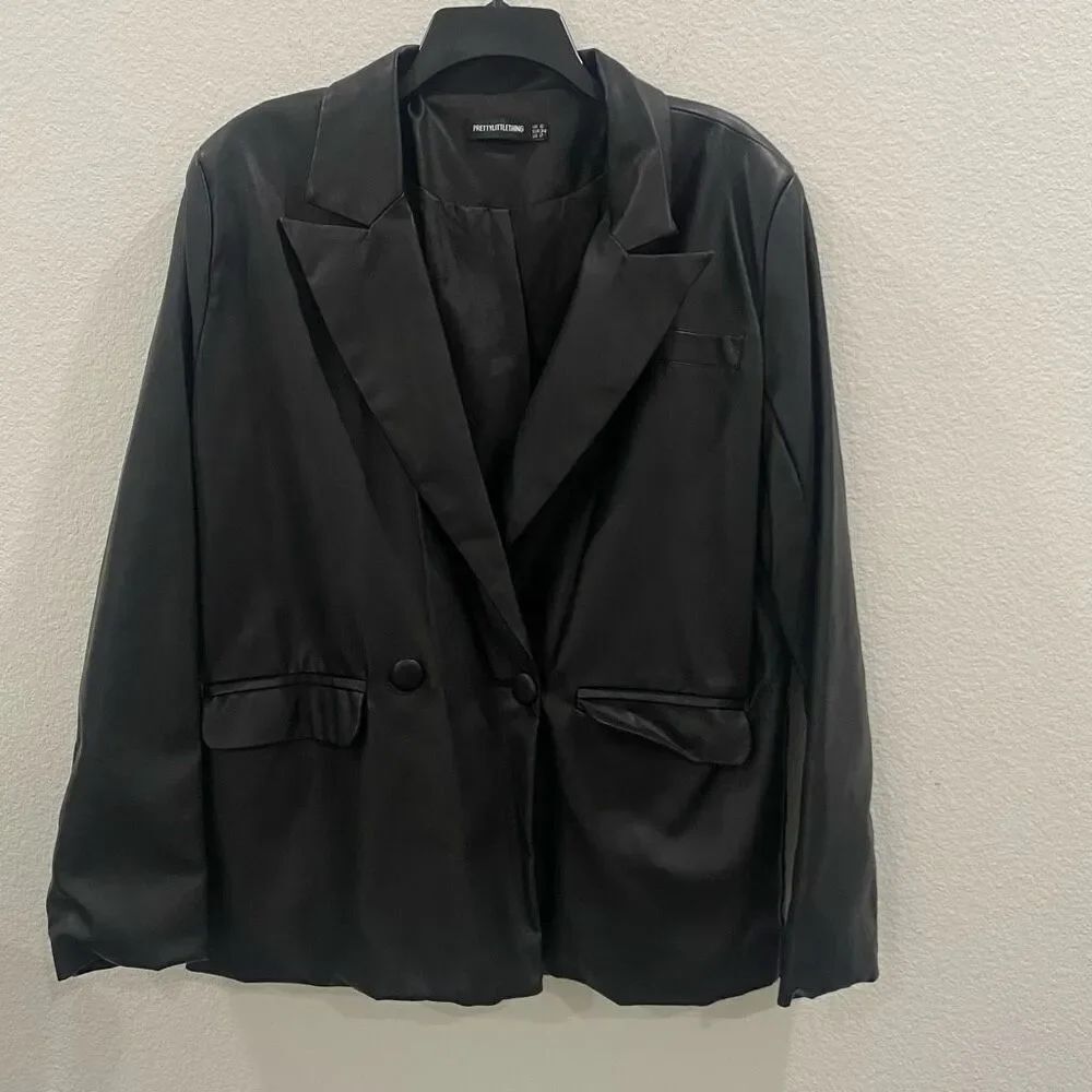 PLT Leather Blazer Jacket Size 2